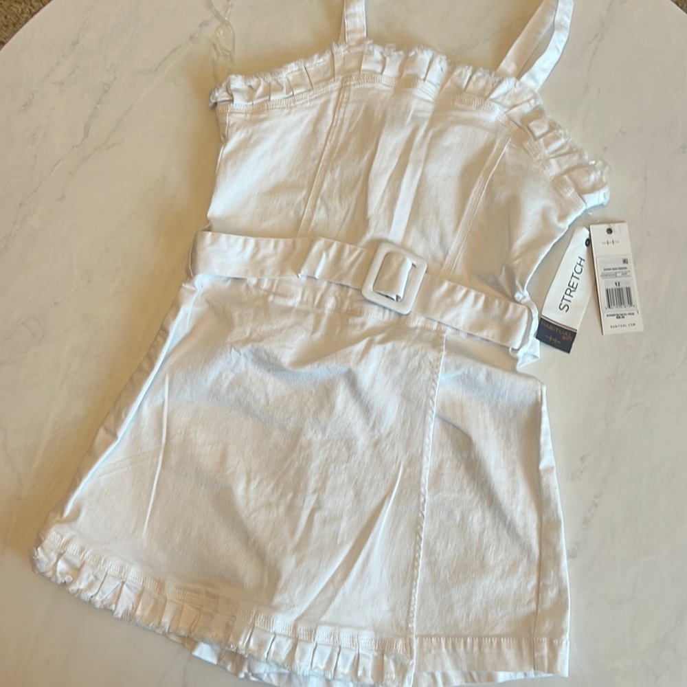 Cute white denim dress romper. Stretch denim. Habitual kid